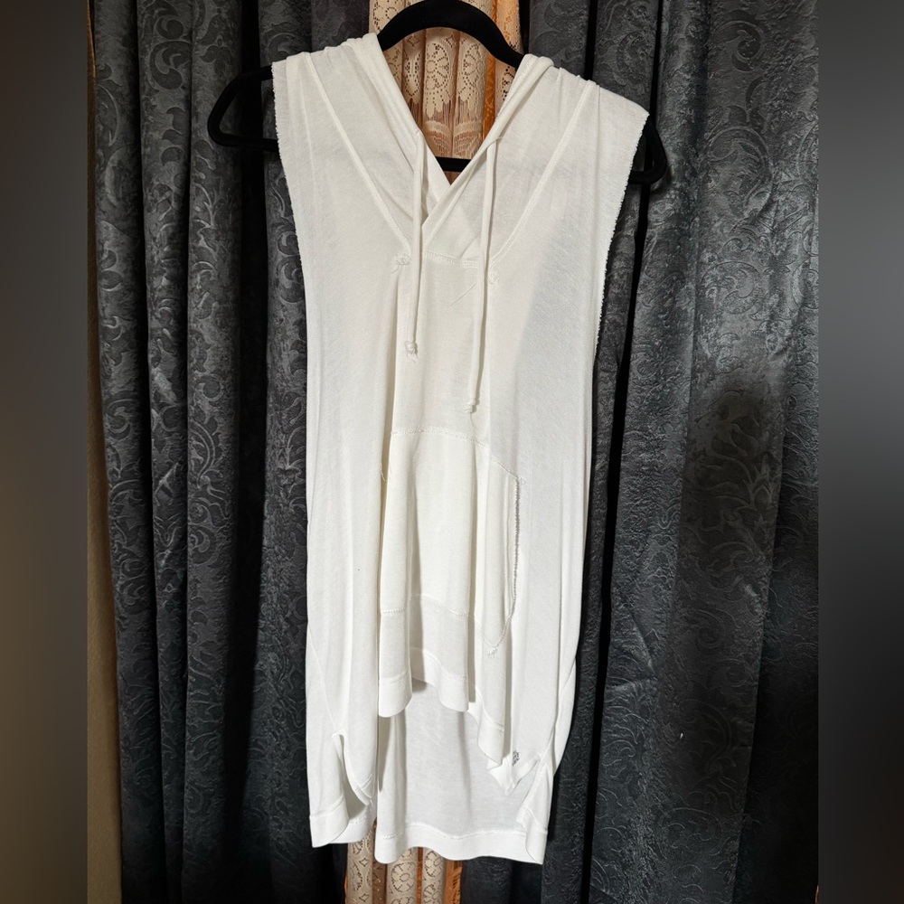 Free people White Sleeveless Hoodie over sides shirt/ dress